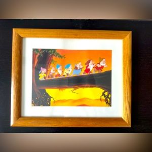 Snow White, Dwarfs Disney with wood Frame